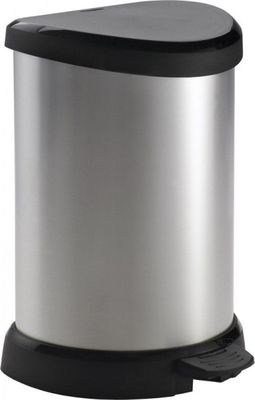 Curver Pedaalemmer Decobin Ovaal 20 Liter Zilver