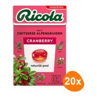 Ricola - Cranberry Suikervrij - 20x 50g