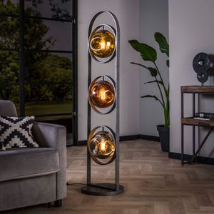 LifestyleFurn Vloerlamp 'Sylvana' 160cm, kleur Oud Zilver