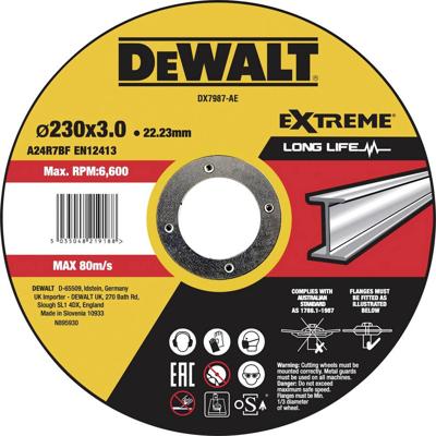 DEWALT DX7987-AE Doorslijpschijf 230 mm 1 stuk(s) Metaal, RVS, IJzer