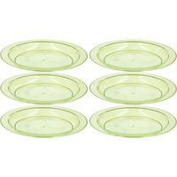 6x Groene plastic borden/bordjes 20 cm