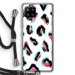Cheetah color: Samsung Galaxy A42 5G Transparant Hoesje met koord