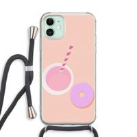 Donut: iPhone 11 Transparant Hoesje met koord