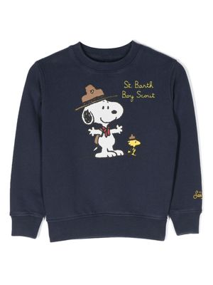 MC2 Saint Barth Kids sweat en coton à imprimé Snoopy - Bleu