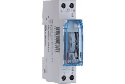 Schakelklok analoog 24 uur din rail montage 412780