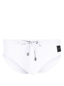 Dolce & Gabbana slip de bain à plaque logo - Blanc