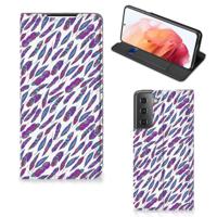 Samsung Galaxy S21 | Hoesje met Magneet | Feathers Color