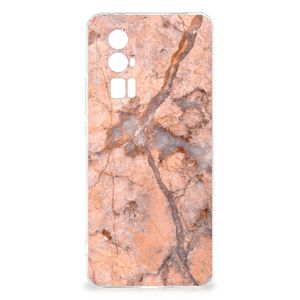 Xiaomi Poco F5 Pro TPU Siliconen Hoesje Marmer Oranje