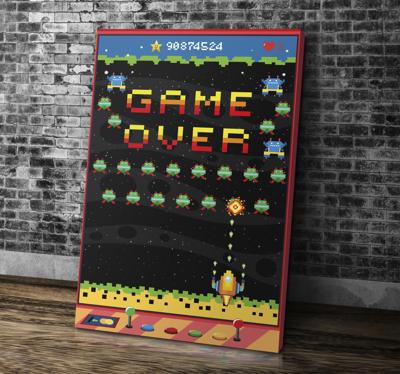 8 bits arcadescherm videogame canvas