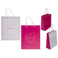 OOTB Cadeautasje love 18x8x23cm roze/wit