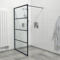 Marenza Bellini Inloopdouche - 110x200cm - helder glas - frame lines buitenzijde - anti kalk - mat zwart Lines -110