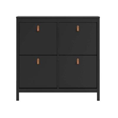 Leen Bakker - Schoenenkast Madeira - 103x102x25 Cm - Spaanplaat - Zwart