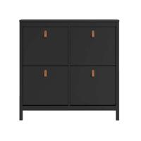 Leen Bakker - Schoenenkast Madeira - 103x102x25 Cm - Spaanplaat - Zwart