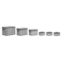 Mandenset DKD Home Decor Wit Grijs Bamboe Hout MDF 51 x 35 x 33 cm - thumbnail