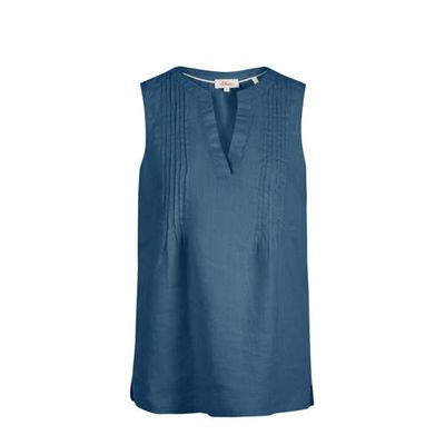 s.Oliver top met plooien blauw s.Oliver top met plooien blauw