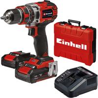 EINHELL te-cd 18/50 li-i bl kit 2.0 klopboor-/ schroefmachine klopboorschroevendraaier (rood/zwart, koffer, snellader en 2 accu's inbegrepen)