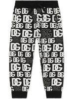 Dolce & Gabbana Kids pantalon de jogging à logo imprimé - Noir