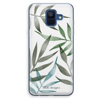 Tropical watercolor leaves: Samsung Galaxy A6 (2018) Transparant Hoesje