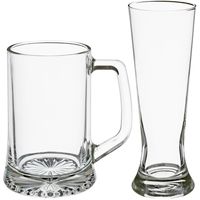 Bierglazen set - bierpullen/pilsglazen fluitje - 8x stuks - glas - thumbnail