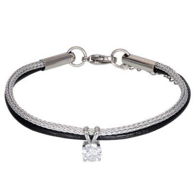 iXXXi Brace Armband met Stras Steentje Zilver / Zwart