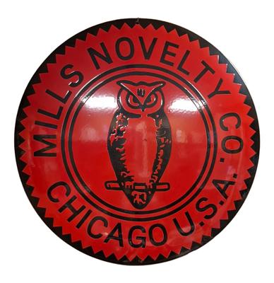 Mills Novelty Co. Logo Emaille Bord - Ø50cm