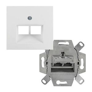 Berker UAE dataaansluiting 2 x RJ45 Cat.6A met afdekplaat polarwit S1