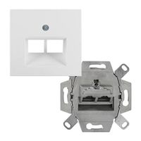 Berker UAE dataaansluiting 2 x RJ45 Cat.6A met afdekplaat polarwit S1