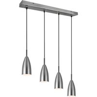 LED Hanglamp - Hangverlichting - Trion Farona - E14 Fitting - 4-lichts - Rond - Mat Nikkel - Aluminium - thumbnail