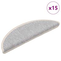 VidaXL Trapmatten zelfklevend 15 st 56x17x3 cm zilverkleurig