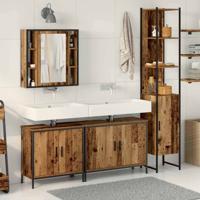 Badkamermeubelset 4 pcs Bruin 33 x 33 x 185.5 cm Bewerkt hout