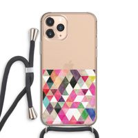 Gekleurde driehoekjes: iPhone 11 Pro Transparant Hoesje met koord