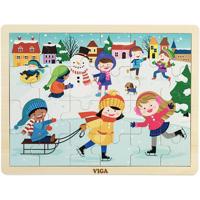 VIGA seizoenen houten puzzel, de seizoenen, winter, afm 30x22,5 cm, 24 delen, 1 stuk