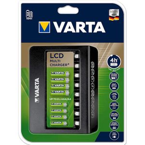 Varta LCD Multi Charger+ oplader Laadt tot 8x AA of AAA