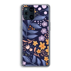 Flowers with blue leaves: Oppo Find X3 Transparant Hoesje