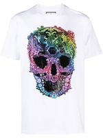 Philipp Plein t-shirt imprimé à ornements strassés - Blanc