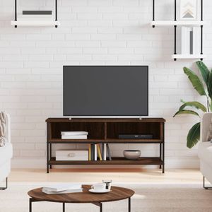 Tv-meubel 100x35x45 cm bewerkt hout bruineikenkleurig