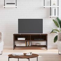 Tv-meubel 100x35x45 cm bewerkt hout bruineikenkleurig - thumbnail