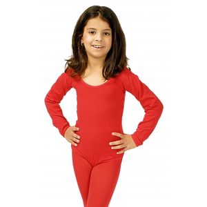 Rode verkleed bodysuit lange mouwen voor meisjes