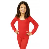 Rode verkleed bodysuit lange mouwen voor meisjes 140-152  -