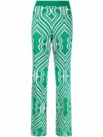 ETRO pantalon plissé en jacquard - Vert - thumbnail