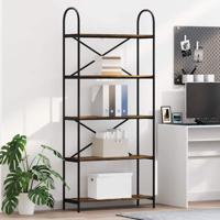 Boekenkast Gerookt eiken 80 x 30 x 183 cm Bewerkt hout