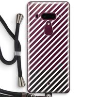 Strepen zwart-wit: HTC U12+ Transparant Hoesje met koord