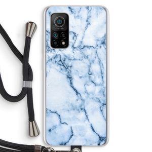 Blauw marmer: Xiaomi Mi 10T 5G Transparant Hoesje met koord