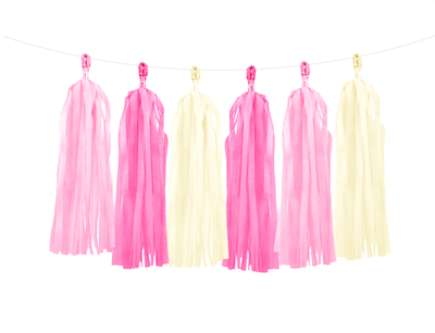 Tassel slinger roze/crème - 1,5 meter