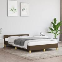 Bedframe met hoofdeinde stof donkerbruin 120x200 cm