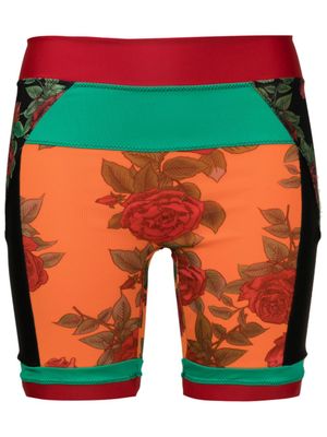 Amir Slama short en résille à fleurs - Multicolore