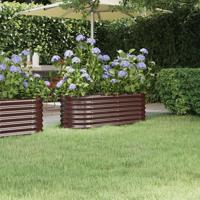 VidaXL Plantenbak 114x40x36 cm gepoedercoat staal bruin
