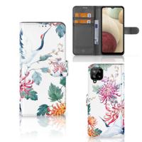 Samsung Galaxy A12 | Telefoonhoesje | Met pasjeshouder | Bird Flowers