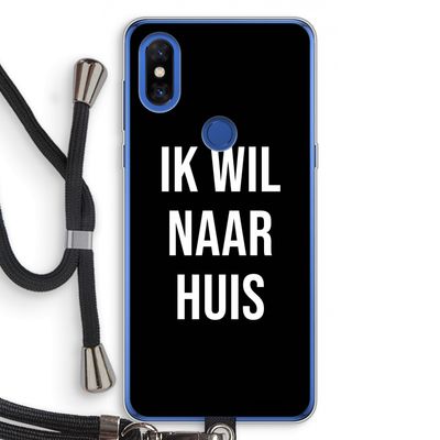 Ik wil naar huis - Zwart: Xiaomi Mi Mix 3 Transparant Hoesje met koord