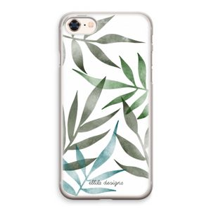Tropical watercolor leaves: iPhone 8 Transparant Hoesje